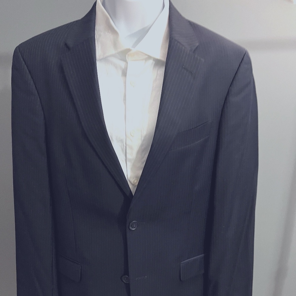 Blue suit with stripes